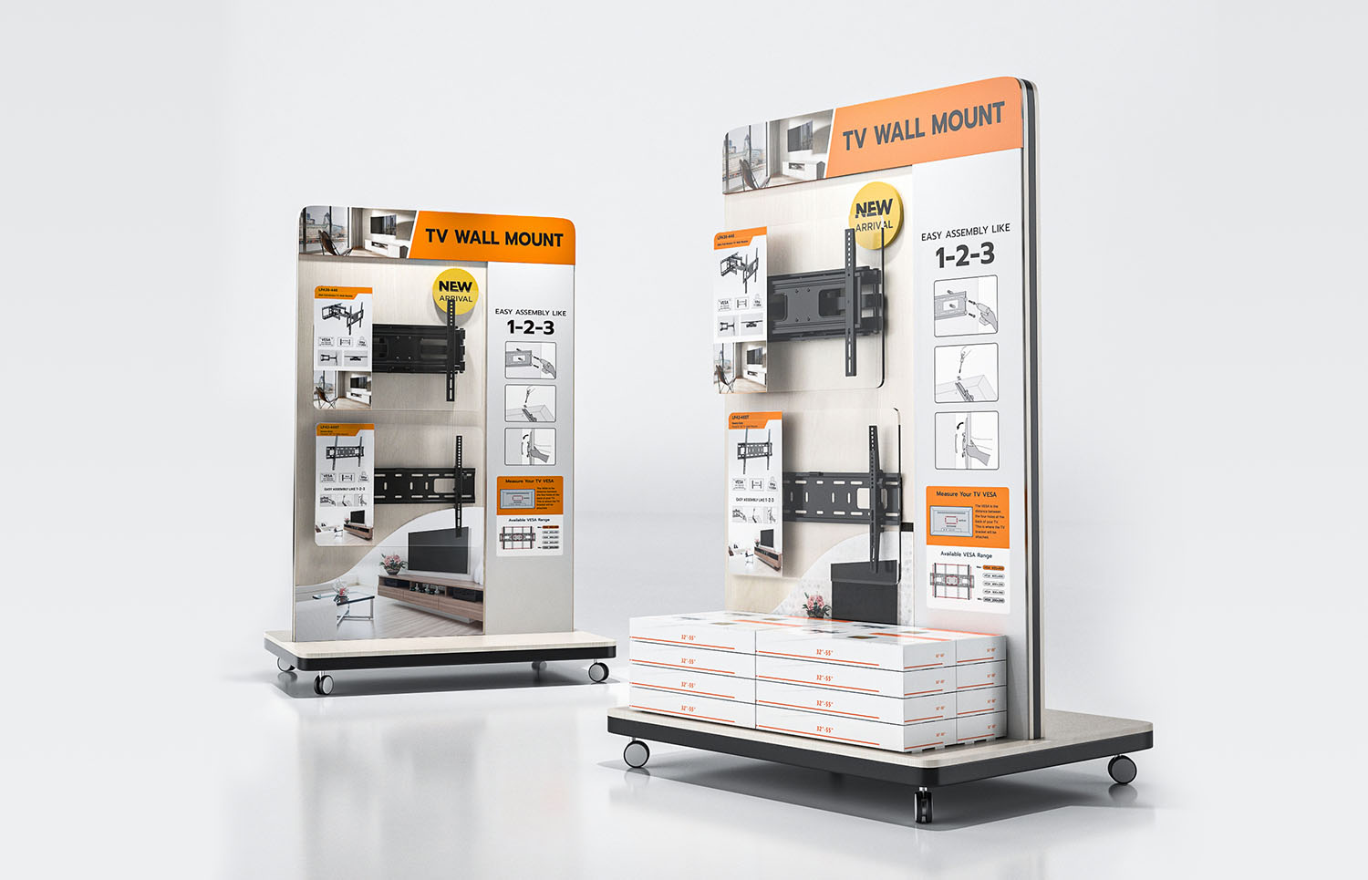 TV Mount Mobile POS Display Stand